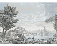 Papier peint panoramique Vues d'Italie opale . 1823