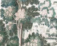 Panoramatapete Aubusson-Wandteppich, schiefergrau . 1700-1750