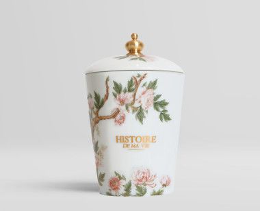 Refillable porcelaine candle - Story of my life . 1855