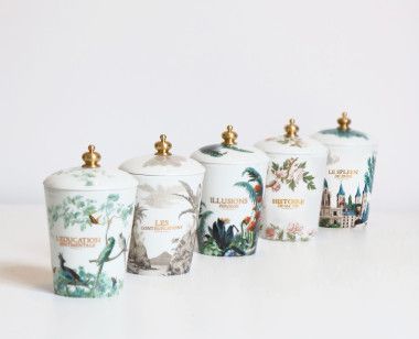 Refillable porcelaine candle - Story of my life . 1855