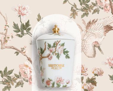 Refillable porcelaine candle - Story of my life . 1855